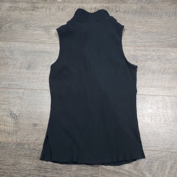 New York&Co Maxi Skirt Black Floral Sleevless Top Crinkle Size S 1990 Vintage - Picture 4 of 16